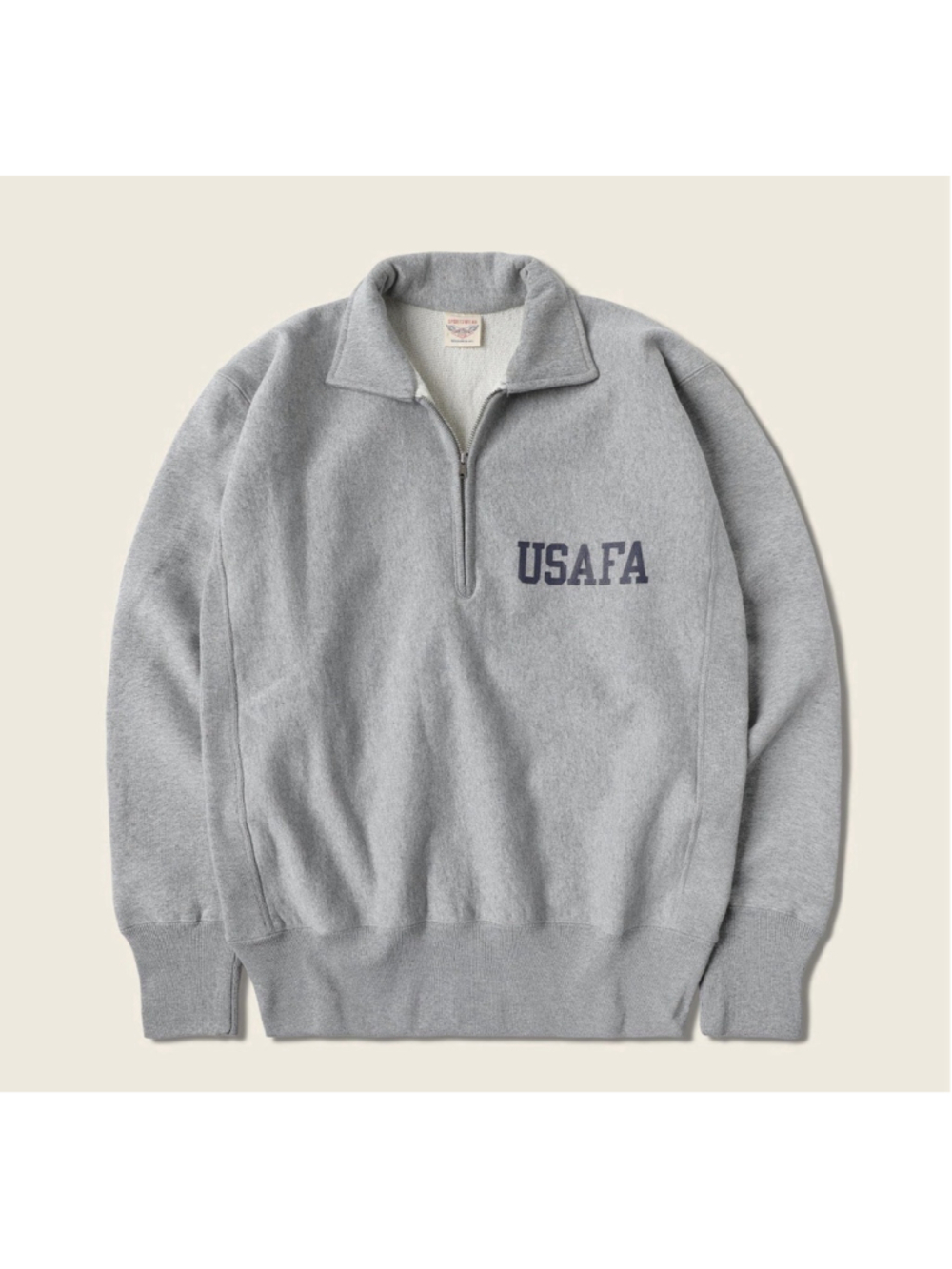 1950s USAFA Reverse Weave Half-Zip Sweatshirt Gray Bronson Non Stock M
